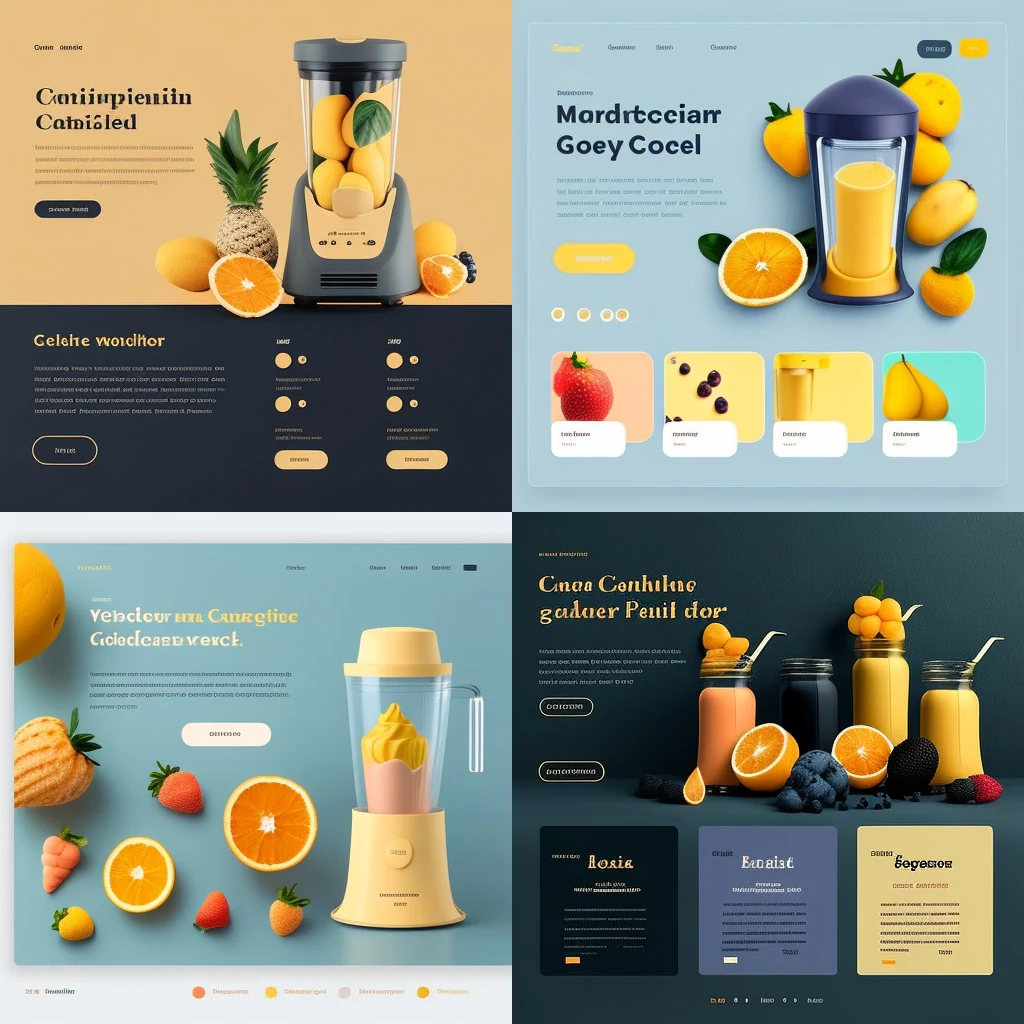 Midjourney ile üretilmiş web site arayüzü tasarımı