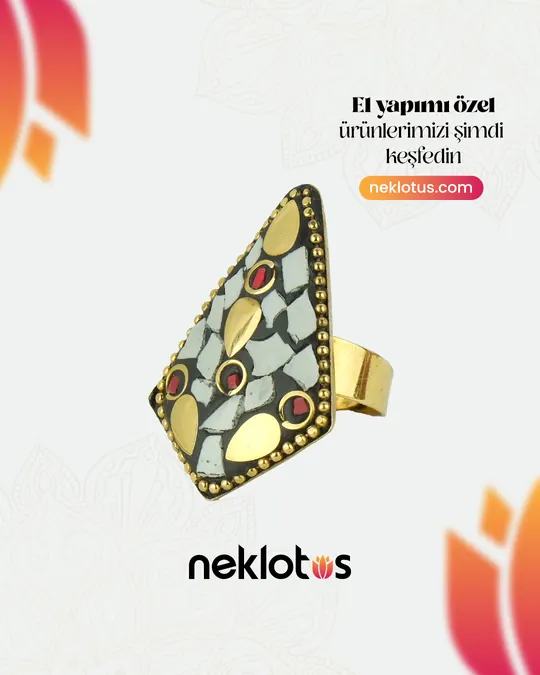 Neklotus — Baklava kesim mozaik yüzük, ürün karesi