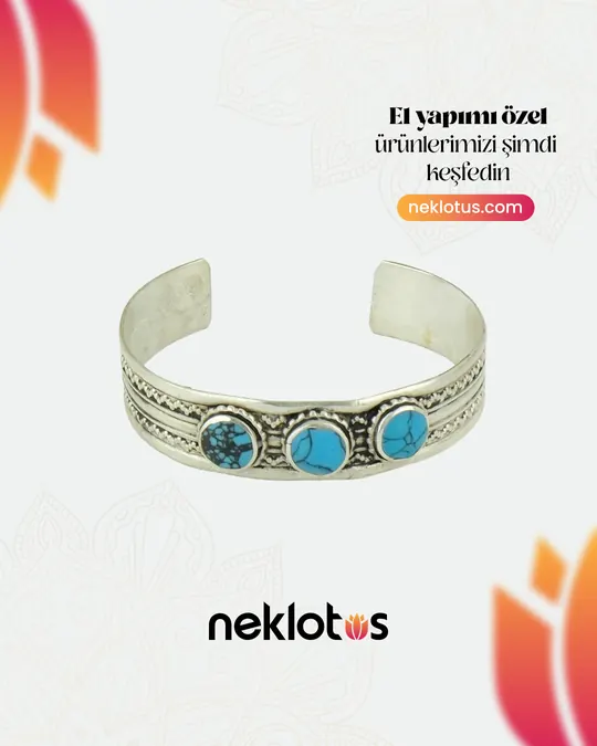 Neklotus — Turkuaz taşlı gümüş bileklik, ürün karesi