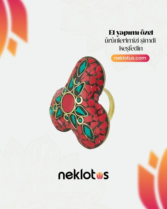 Neklotus — Kırmızı mozaik yüzük, ürün karesi