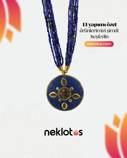Neklotus — Lacivert boncuklu kolye, ürün karesi