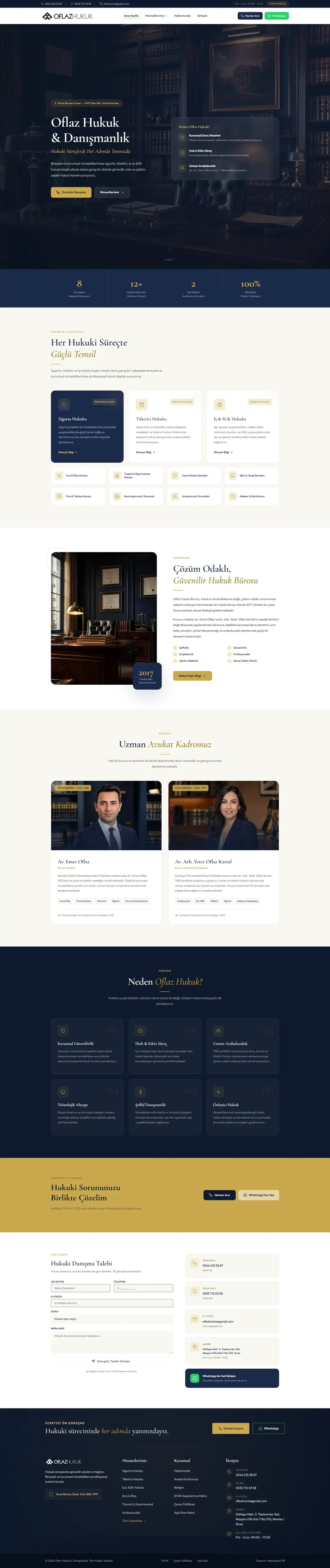 Oflaz Hukuk web sitesinin tam sayfa görünümü