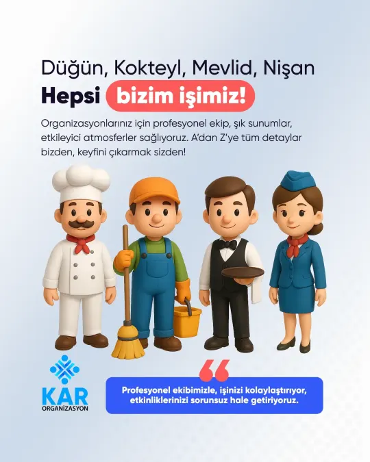 Kar Organizasyon — Düğün, kokteyl, mevlit, nişan: hepsi bizim işimiz