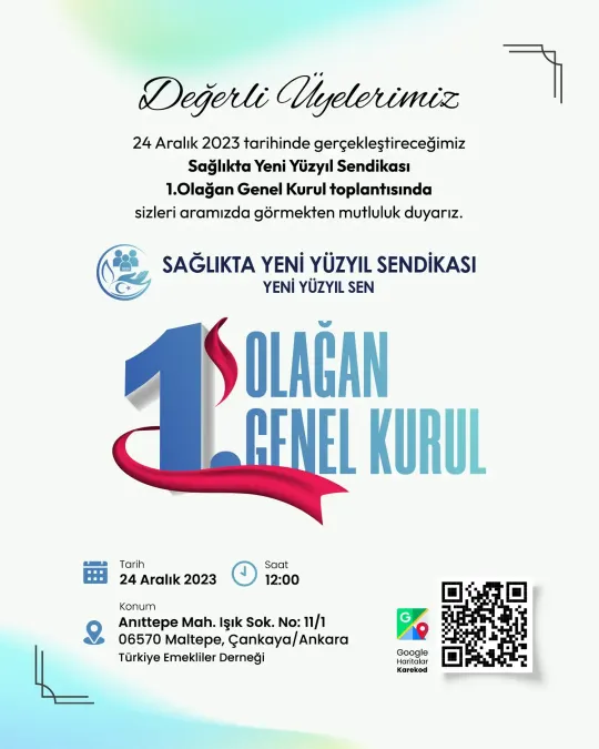 1. Olağan Genel Kurul davetiyesi
