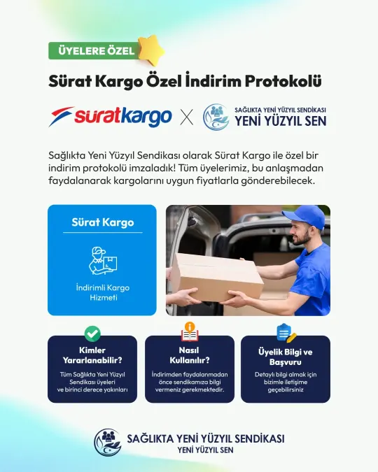 Üyelere özel Sürat Kargo indirim protokolü duyurusu