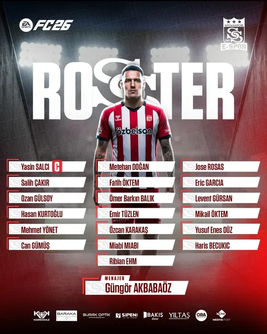 Sivasspor E-Spor — FC 26: roster