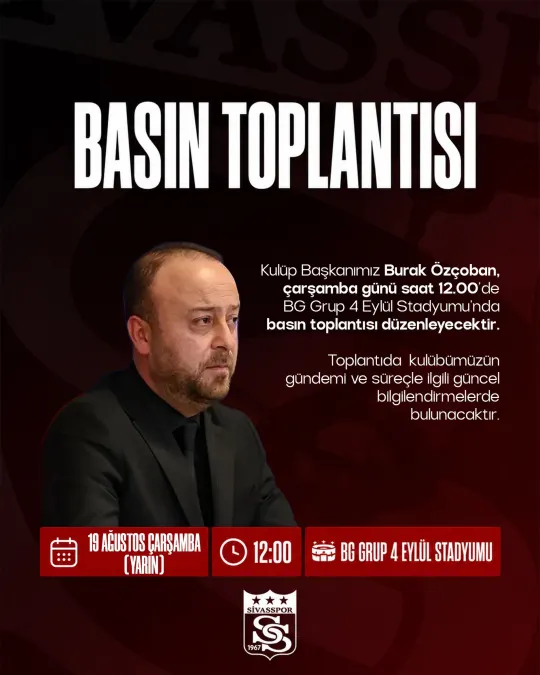 Sivasspor — Basın toplantısı duyurusu