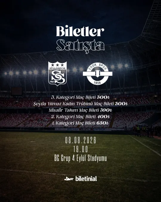 Sivasspor — Biletler satışta: sezonun ilk iç saha maçı