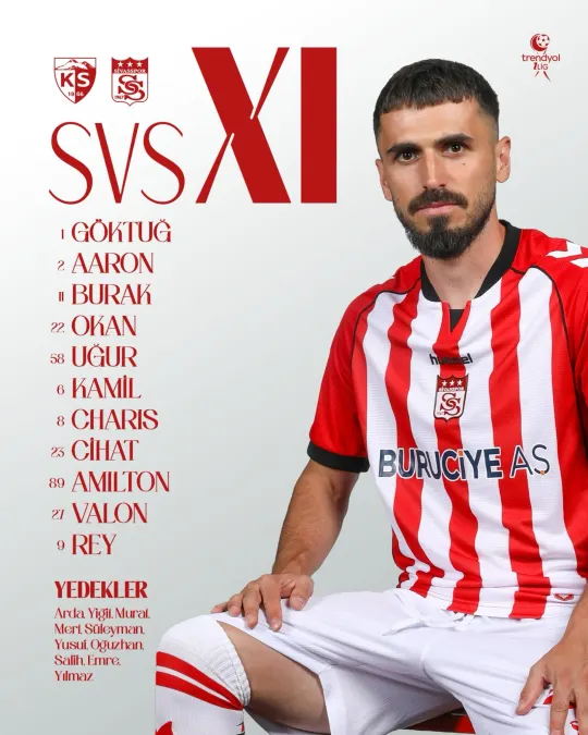 Sivasspor — İlk 11: Kayserispor maçı